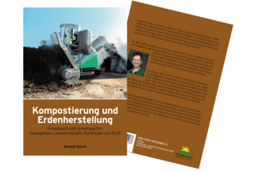 Buch Kompostierung und Erdenherstellung von Gerald Dunst, Neuauflage, Deckblatt und Rückseite